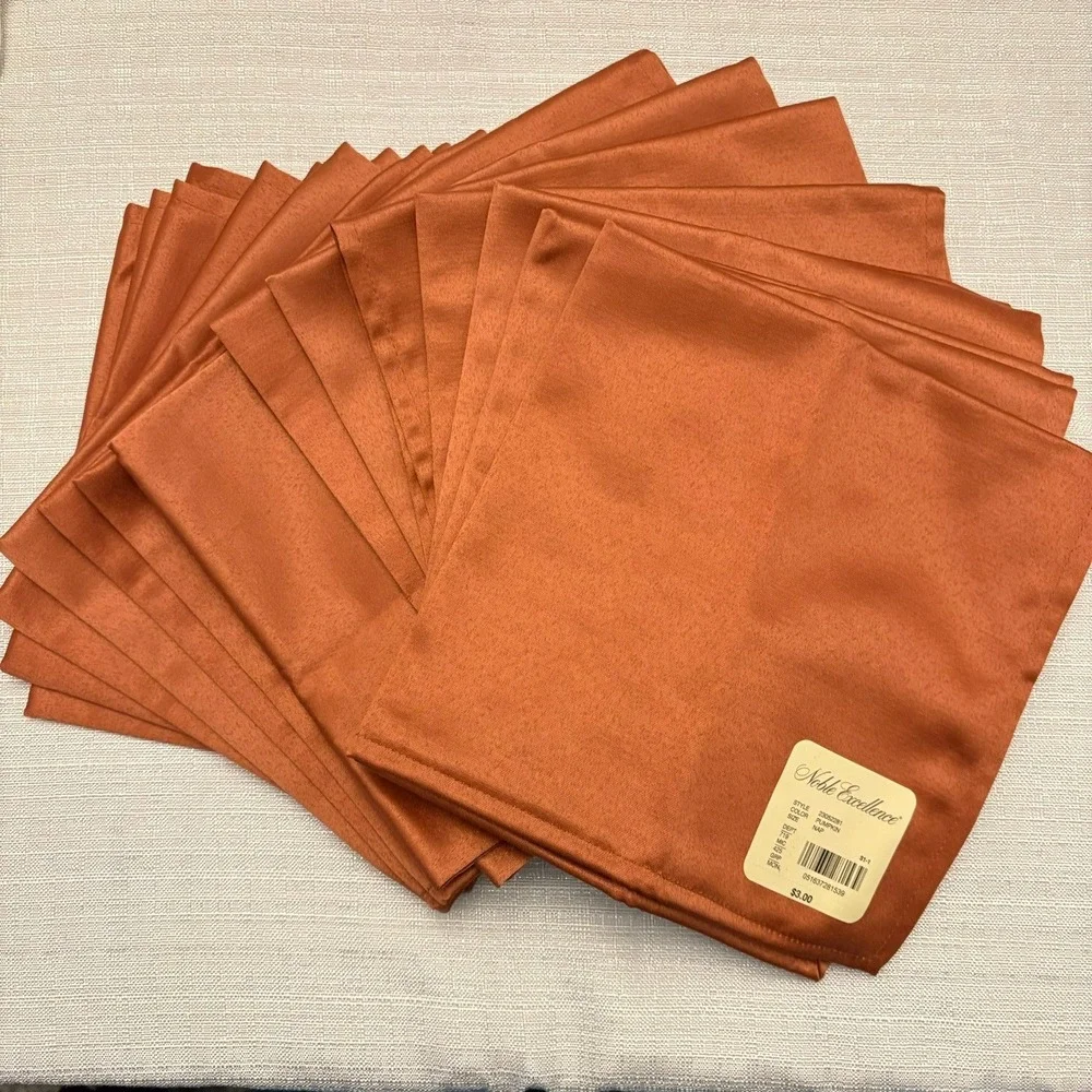 Noble Excellence Pumpkin 28 Pc Table Linen Set 14 Placemats 14 Napkins Fall